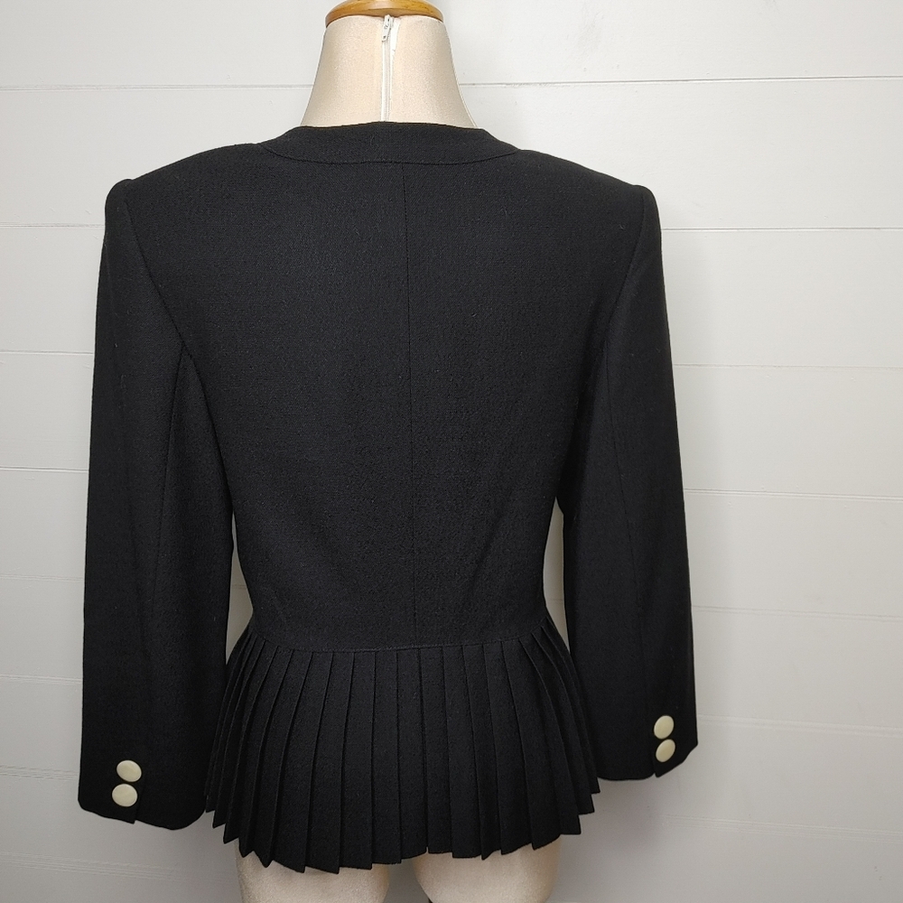Vintage Miss V Valentino Pleated Hem Jacket Size 12 - Picture 7 of 15